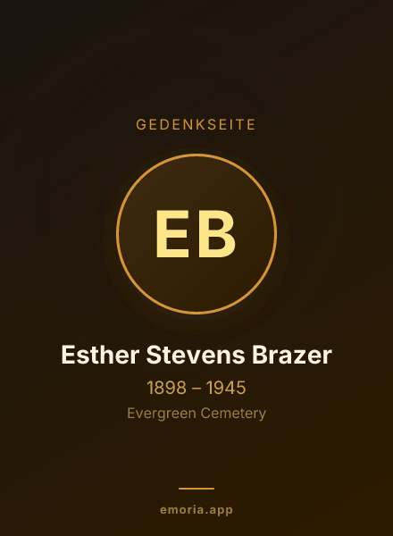 Gedenkportrait von Esther Stevens Brazer