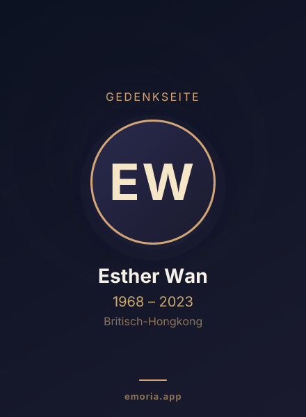 Gedenkportrait von Esther Wan