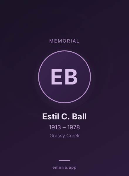 Memorial portrait of Estil C. Ball