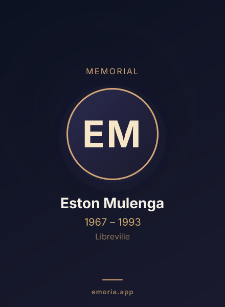 Memorial portrait of Eston Mulenga
