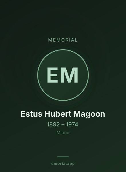 Memorial portrait of Estus Hubert Magoon
