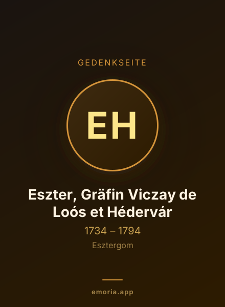 Gedenkportrait von Eszter, Gräfin Viczay de Loós et Hédervár