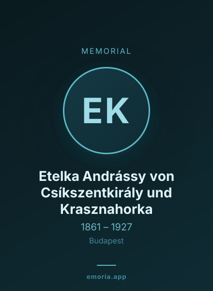 Memorial portrait of Etelka Andrássy von Csíkszentkirály und Krasznahorka