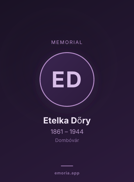 Memorial portrait of Etelka Dőry