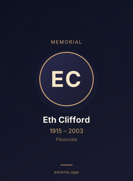 Memorial portrait of Eth Clifford
