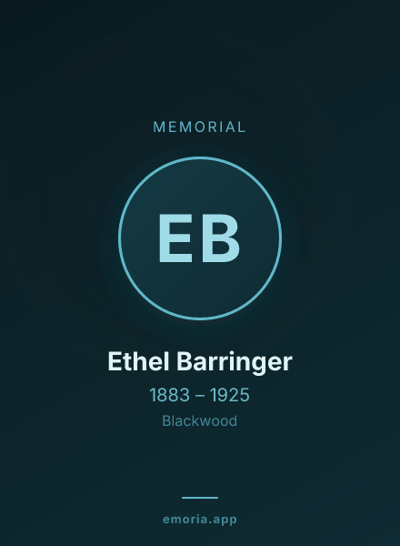 Memorial portrait of Ethel Barringer