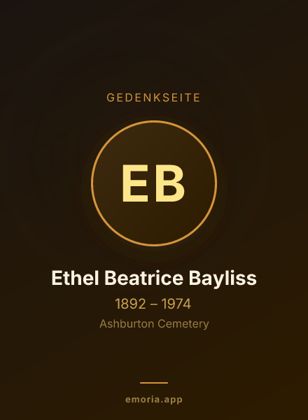 Gedenkportrait von Ethel Beatrice Bayliss