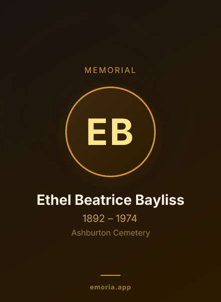 Memorial portrait of Ethel Beatrice Bayliss