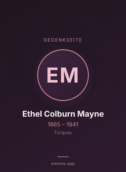 Gedenkportrait von Ethel Colburn Mayne