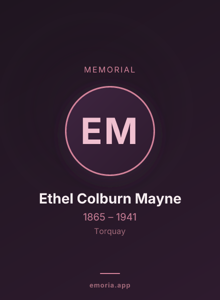 Memorial portrait of Ethel Colburn Mayne