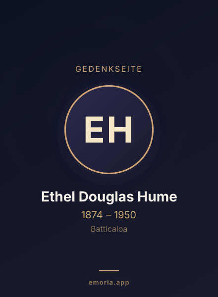Gedenkportrait von Ethel Douglas Hume