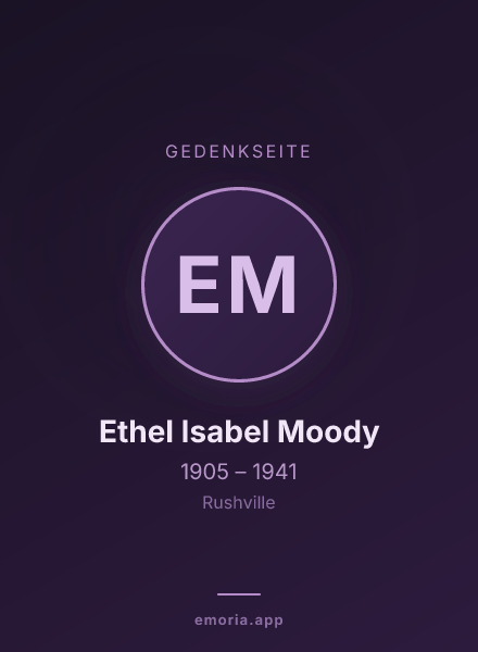 Gedenkportrait von Ethel Isabel Moody
