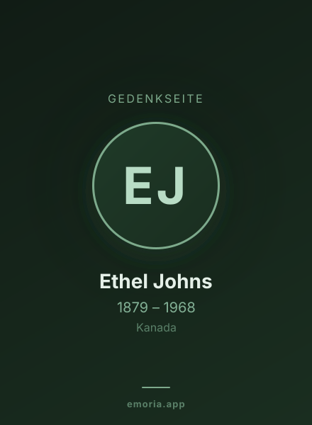 Gedenkportrait von Ethel Johns