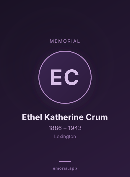 Memorial portrait of Ethel Katherine Crum