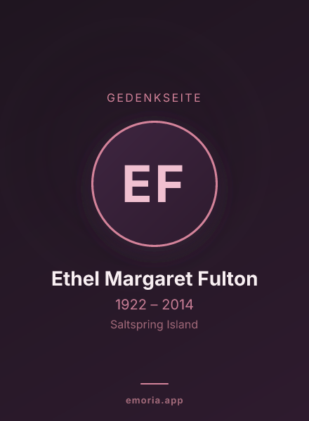 Gedenkportrait von Ethel Margaret Fulton