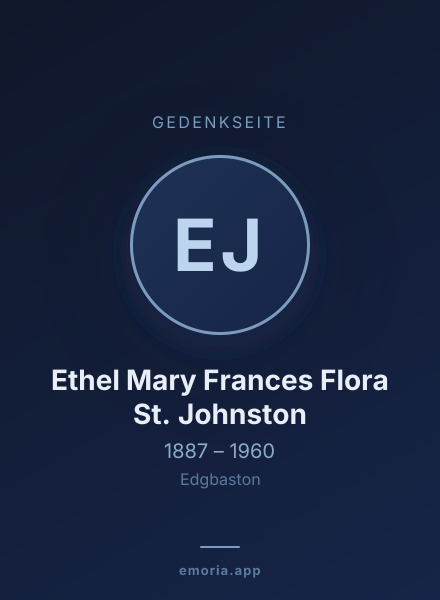 Gedenkportrait von Ethel Mary Frances Flora St. Johnston