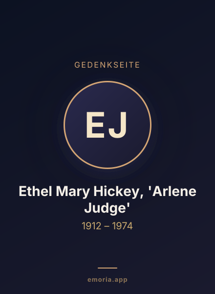 Gedenkportrait von Ethel Mary Hickey, 'Arlene Judge'