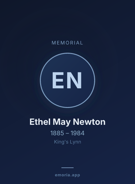 Memorial portrait of Ethel May Newton