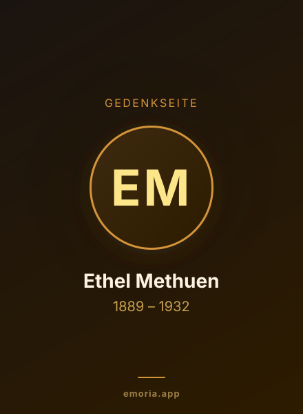 Gedenkportrait von Ethel Methuen