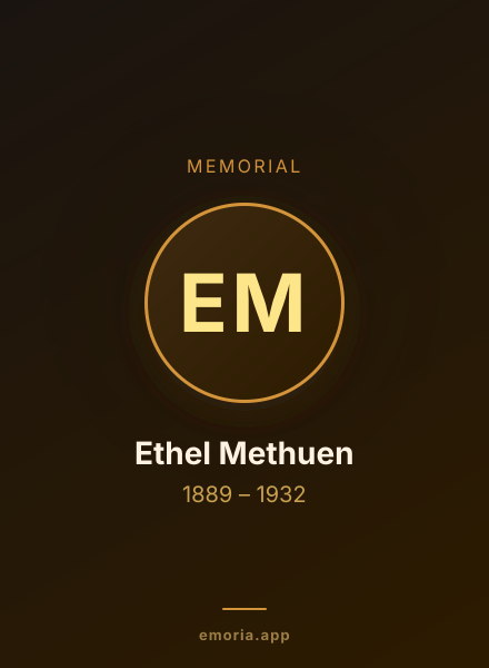Memorial portrait of Ethel Methuen