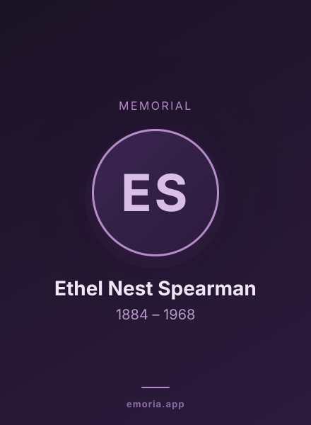 Memorial portrait of Ethel Nest Spearman