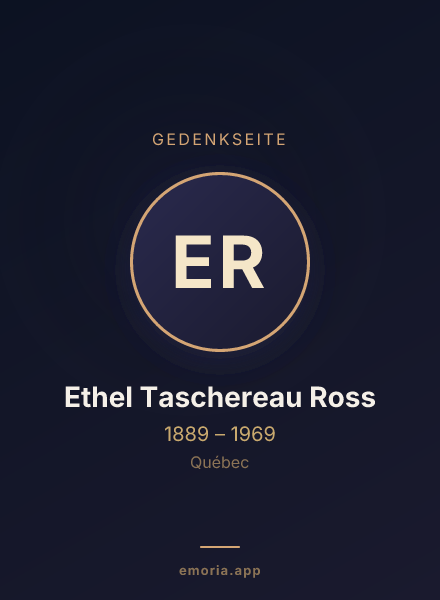 Gedenkportrait von Ethel Taschereau Ross