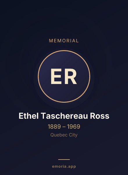 Memorial portrait of Ethel Taschereau Ross