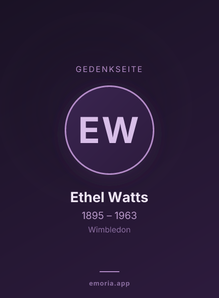 Gedenkportrait von Ethel Watts