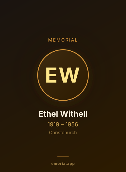 Memorial portrait of Ethel Withell