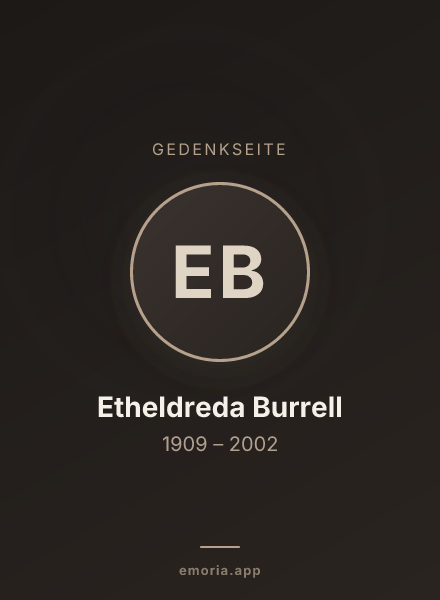 Gedenkportrait von Etheldreda Burrell