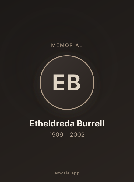 Memorial portrait of Etheldreda Burrell