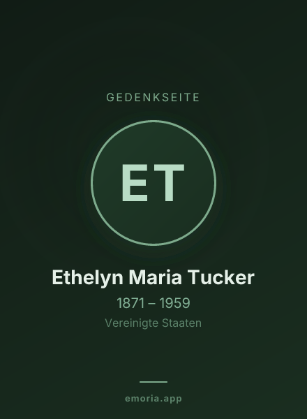 Gedenkportrait von Ethelyn Maria Tucker