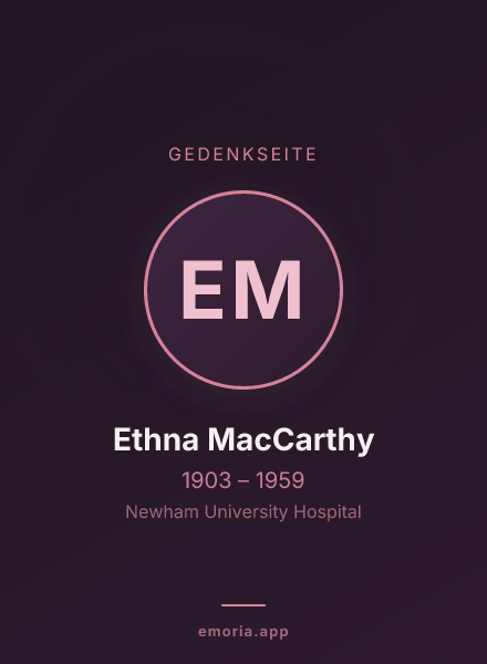 Gedenkportrait von Ethna MacCarthy