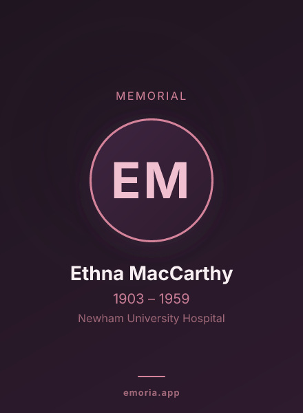 Memorial portrait of Ethna MacCarthy