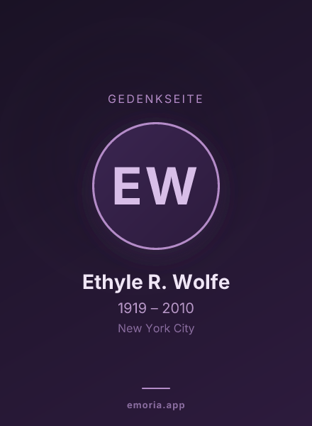 Gedenkportrait von Ethyle R. Wolfe