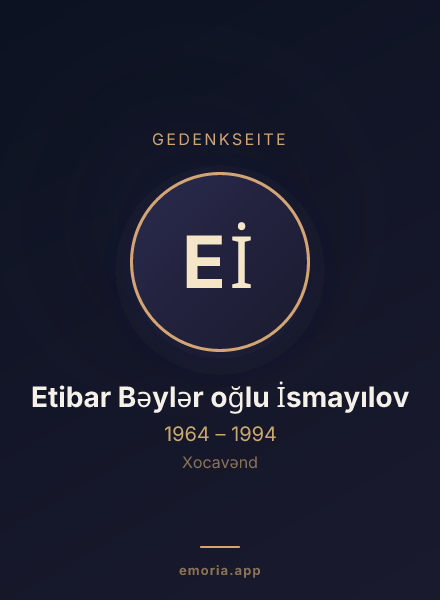 Gedenkportrait von Etibar Bəylər oğlu İsmayılov
