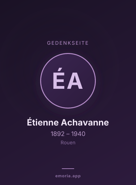 Gedenkportrait von Étienne Achavanne