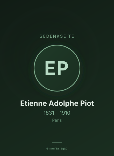 Gedenkportrait von Etienne Adolphe Piot