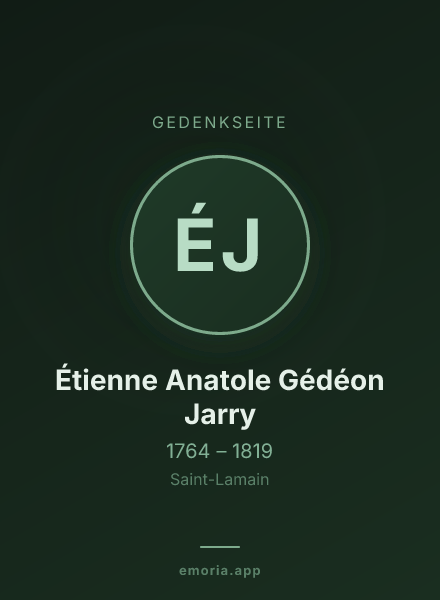 Gedenkportrait von Étienne Anatole Gédéon Jarry