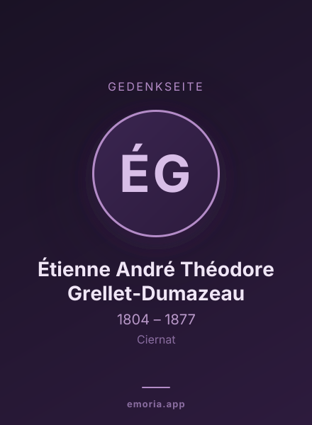 Gedenkportrait von Étienne André Théodore Grellet-Dumazeau