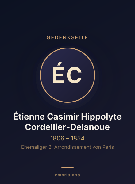 Gedenkportrait von Étienne Casimir Hippolyte Cordellier-Delanoue