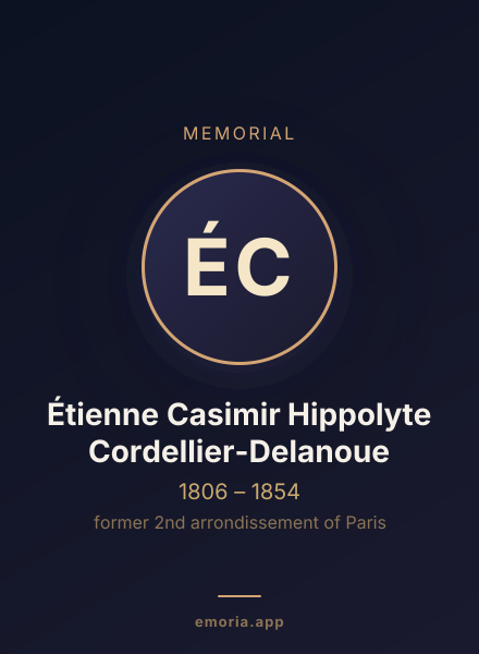 Memorial portrait of Étienne Casimir Hippolyte Cordellier-Delanoue