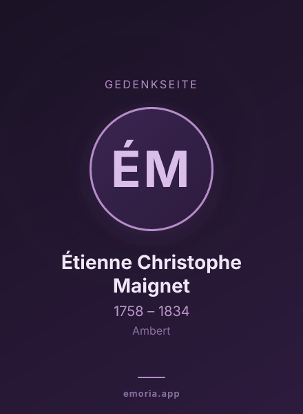 Gedenkportrait von Étienne Christophe Maignet