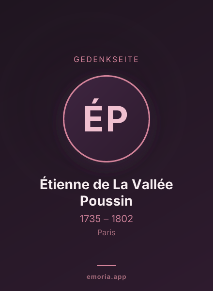 Gedenkportrait von Étienne de La Vallée Poussin