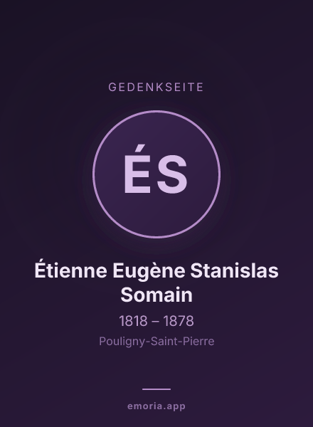 Gedenkportrait von Étienne Eugène Stanislas Somain