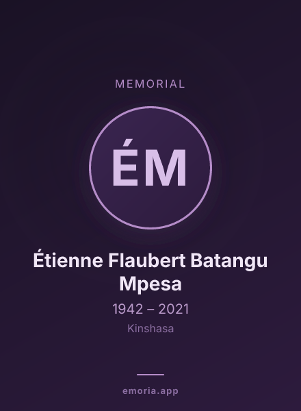 Memorial portrait of Étienne Flaubert Batangu Mpesa