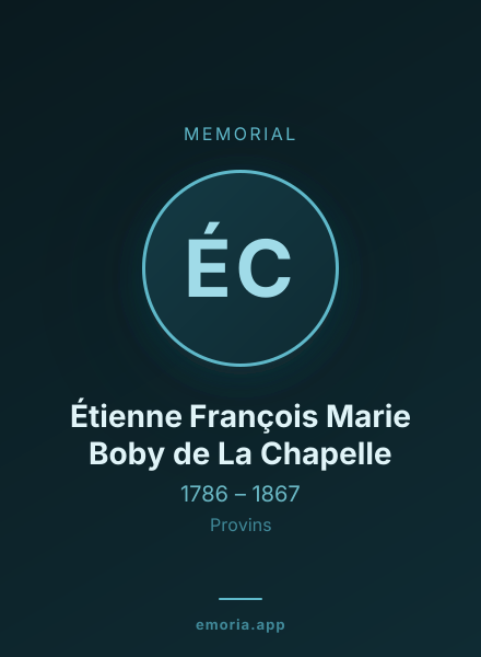 Memorial portrait of Étienne François Marie Boby de La Chapelle