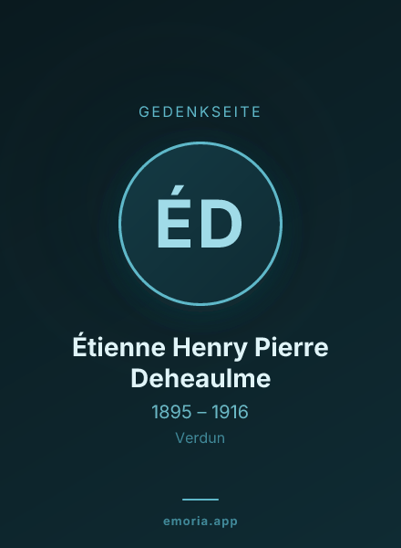 Gedenkportrait von Étienne Henry Pierre Deheaulme