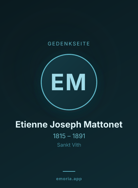 Gedenkportrait von Etienne Joseph Mattonet