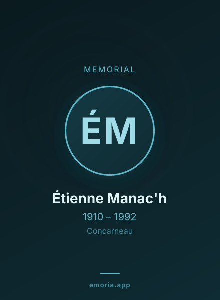Memorial portrait of Étienne Manac'h